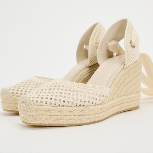 Zara Crochet Wedges Size 39/8 US EUC worn 1x - Picture 6 of 7